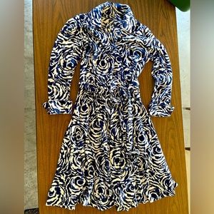 Vintage 1970 Blue Wrap Dress